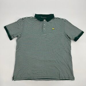 Masters Collection Golf‎ Polo Shirt Mens XL Green White Striped Augusta Pima